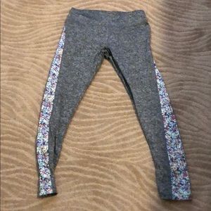 Workout leggings gray with multicolor panels